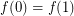 $ f(0)=f(1) $