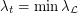 $ \lambda_t = \min{ \lambda_{\mathcal{L}} } $