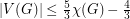 $ |V(G)|\leq \frac{5}{3}\chi(G)-\frac{4}{3} $