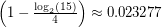 $ \left(1-\frac{\log_2(15)}{4}\right)\approx 0.023277 $