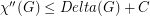 $ \chi''(G)\leq Delta(G)+C $