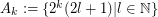 $ A_k:=\{ 2^k(2l+1)| l\in \mathbb N\} $