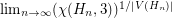 $ \lim_{n \rightarrow \infty} (\chi( H_n , 3)) ^{ 1 / |V(H_n)| } $